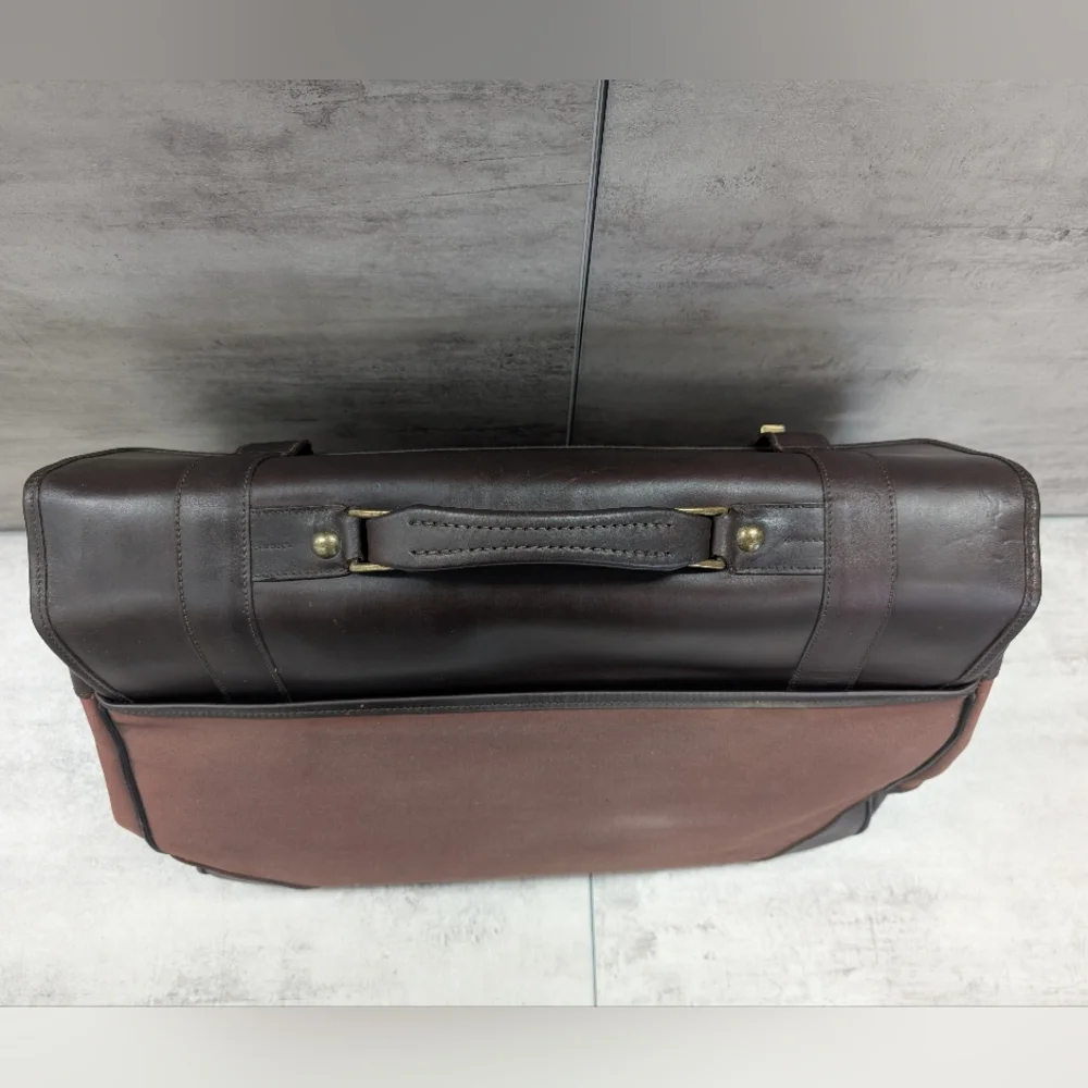 Vintage Hartmann Brown Leather Briefcase Laptop Bag Carry On